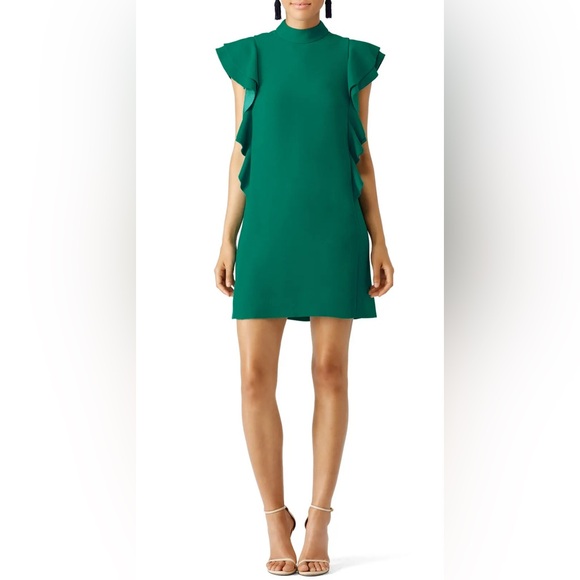 kate spade Dresses & Skirts - Kate Spade Emerald Green Satin Crepe Flutter Sleeve Shift Dress Size 00 XS $398
